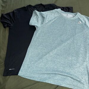 2 shirts - adidas and Nike